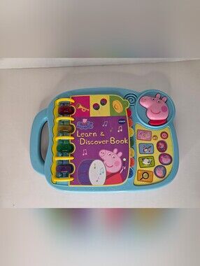 VTech Peppa Pig Learn & Discover Book Interactive Educational Light Up WORKS!